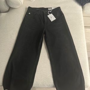 AG saige wide leg crop charcoal